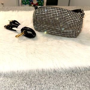 Rhinestone Crossbody Bag With Top Handle